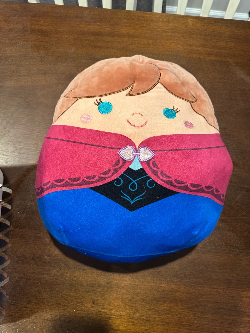 Disney Anna squishmallow with red cape and blue dress
A7:1368